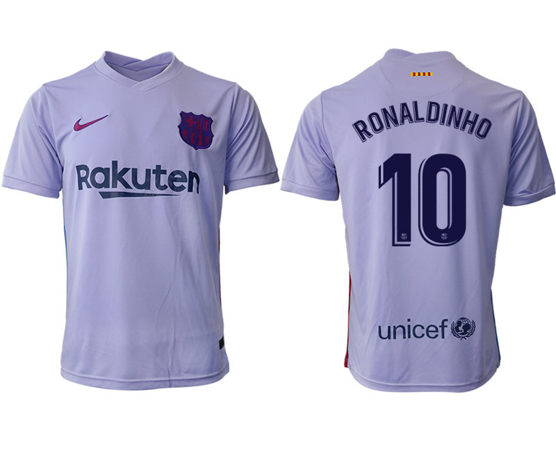 Men 2021-2022 Club Barcelona away aaa version purple #10 Soccer Jersey->barcelona jersey->Soccer Club Jersey